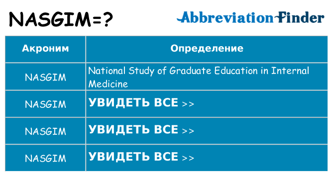 Что означает аббревиатура nasgim