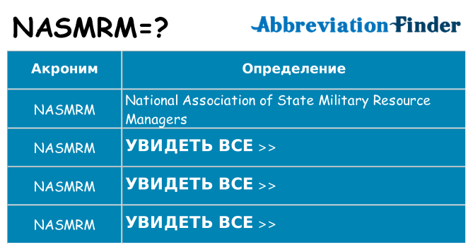 Что означает аббревиатура nasmrm