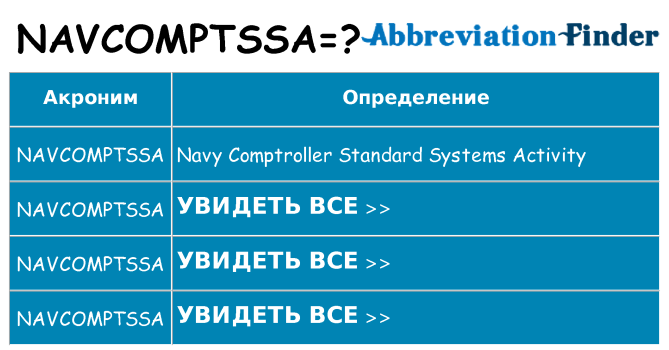 Что означает аббревиатура navcomptssa