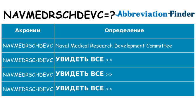 Что означает аббревиатура navmedrschdevc