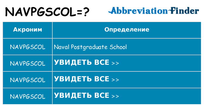 Что означает аббревиатура navpgscol