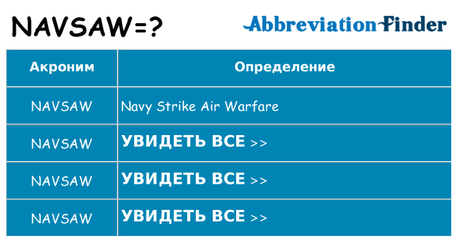 Что означает аббревиатура navsaw