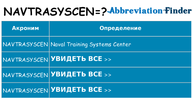 Что означает аббревиатура navtrasyscen