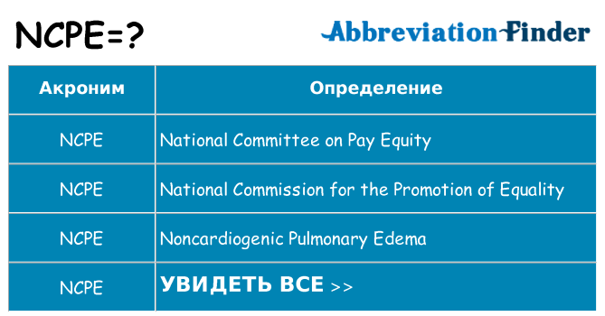 Что означает аббревиатура ncpe
