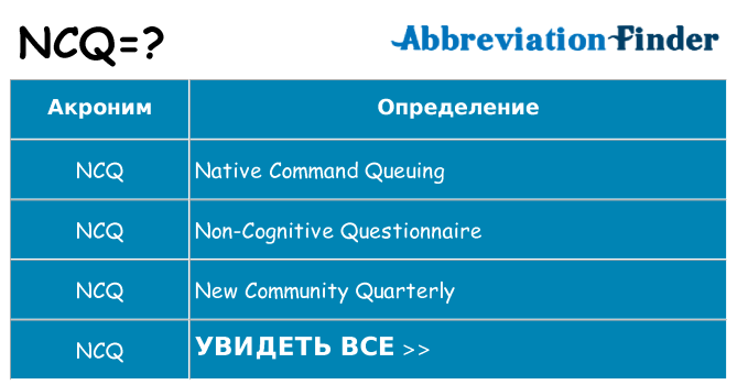 Что означает аббревиатура ncq