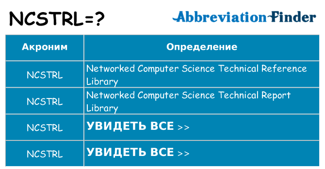 Что означает аббревиатура ncstrl