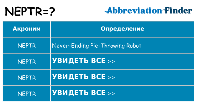 Что означает аббревиатура neptr