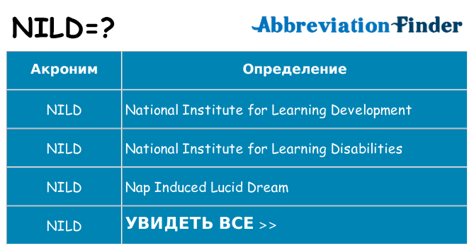 Что означает аббревиатура nild