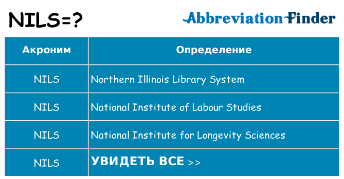 Что означает аббревиатура nils