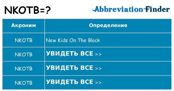 Что означает аббревиатура nkotb