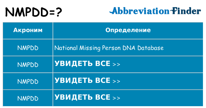 Что означает аббревиатура nmpdd