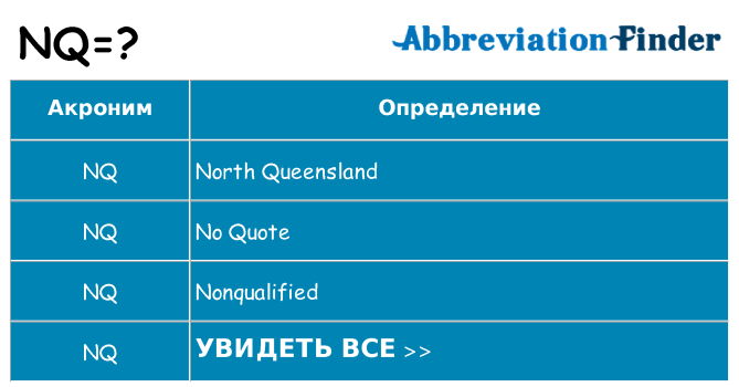 Что означает аббревиатура nq