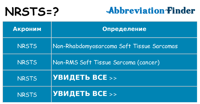 Что означает аббревиатура nrsts