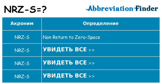 Что означает аббревиатура nrz-s