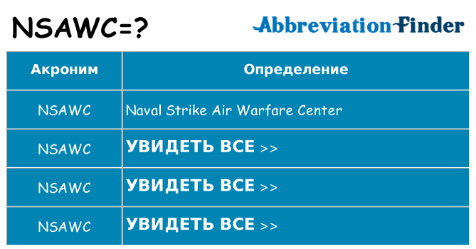 Что означает аббревиатура nsawc