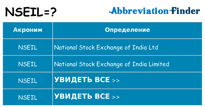 Что означает аббревиатура nseil