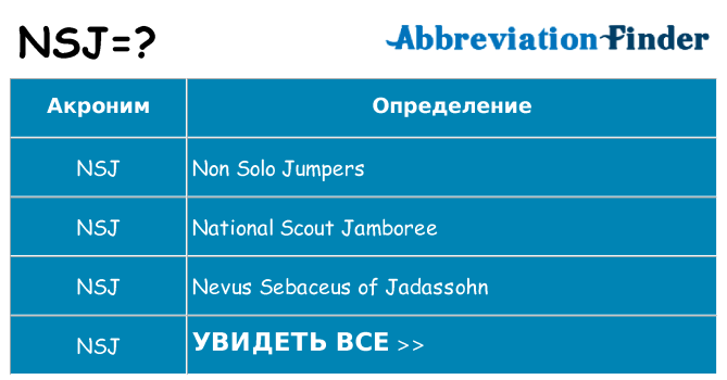 Что означает аббревиатура nsj