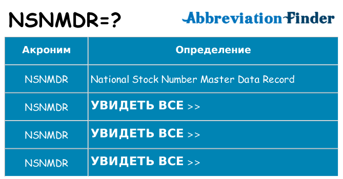 Что означает аббревиатура nsnmdr