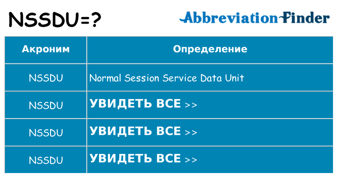 Что означает аббревиатура nssdu