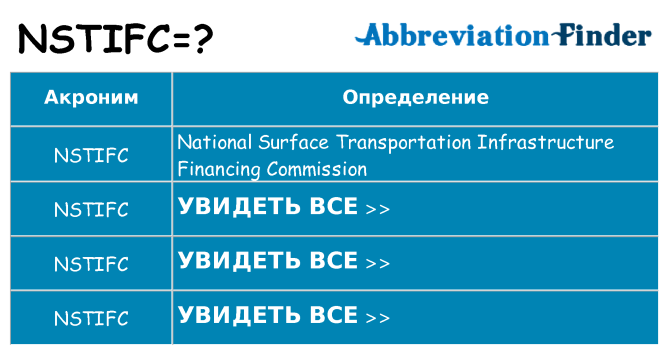 Что означает аббревиатура nstifc