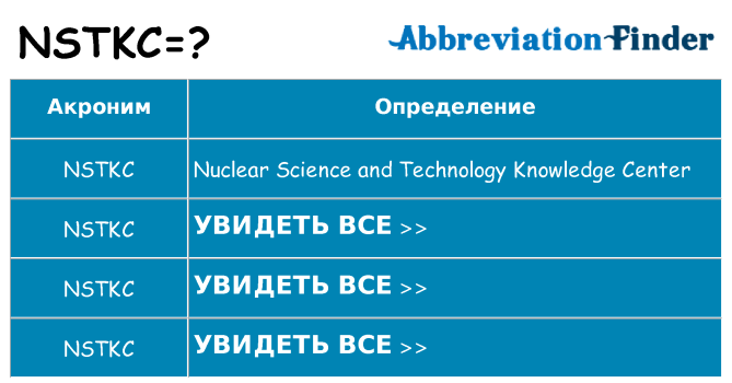 Что означает аббревиатура nstkc