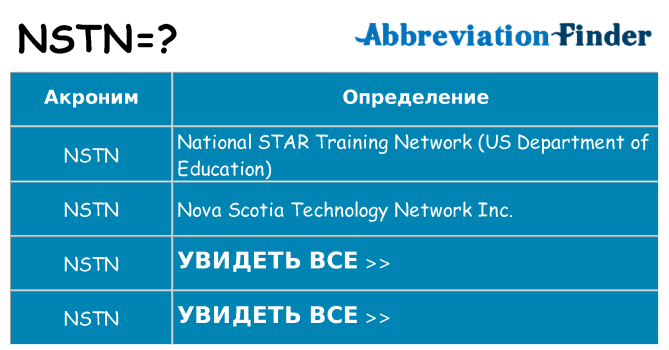 Что означает аббревиатура nstn