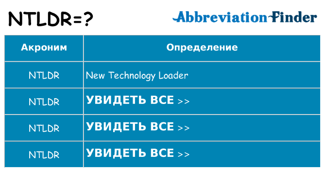 Что означает аббревиатура ntldr