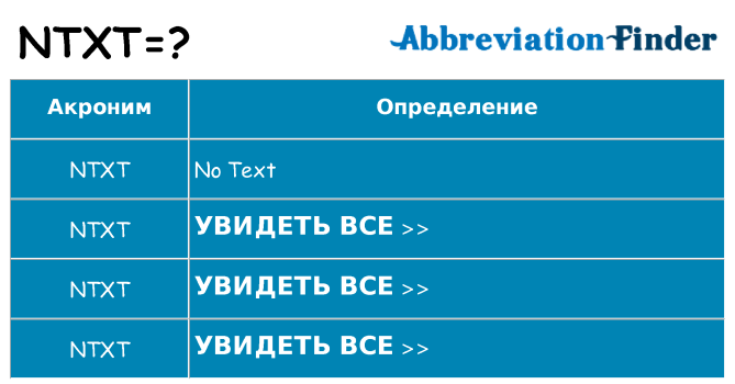 Что означает аббревиатура ntxt