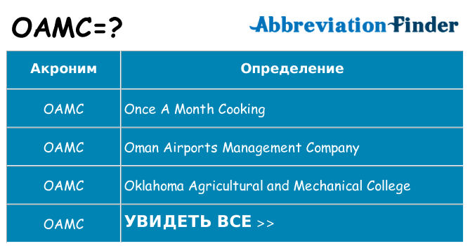 Что означает аббревиатура oamc