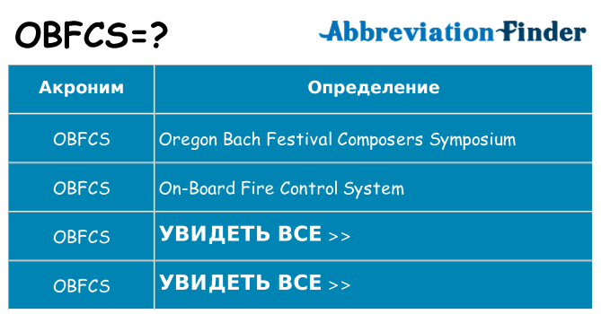 Что означает аббревиатура obfcs