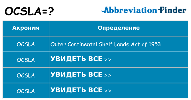 Что означает аббревиатура ocsla