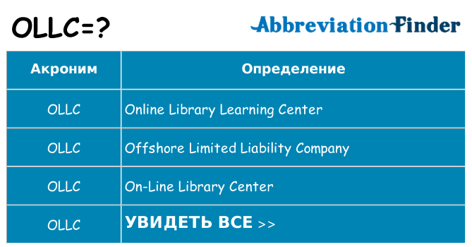 Что означает аббревиатура ollc