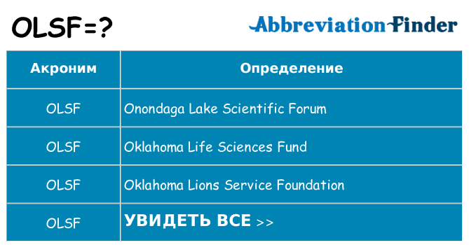 Что означает аббревиатура olsf