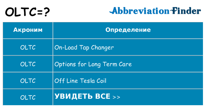 Что означает аббревиатура oltc