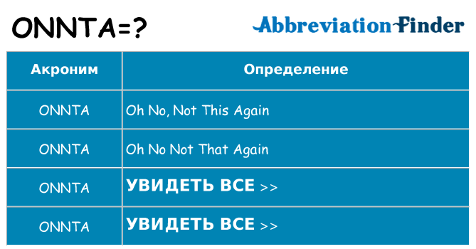 Что означает аббревиатура onnta