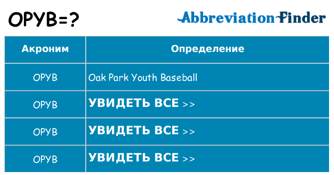 Что означает аббревиатура opyb