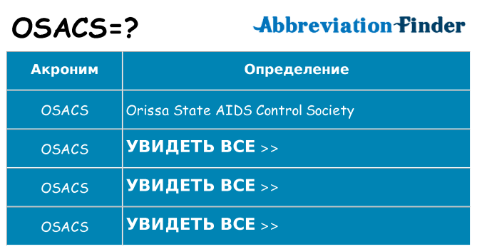 Что означает аббревиатура osacs