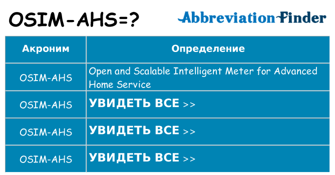 Что означает аббревиатура osim-ahs