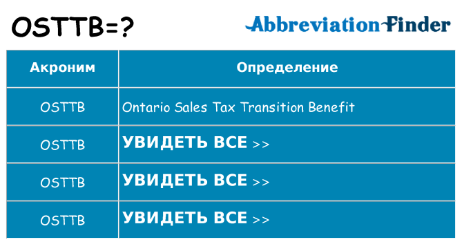 Что означает аббревиатура osttb