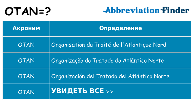 Что означает аббревиатура otan