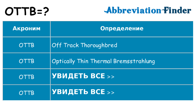 Что означает аббревиатура ottb