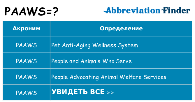 Что означает аббревиатура paaws