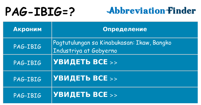 Что означает аббревиатура pag-ibig