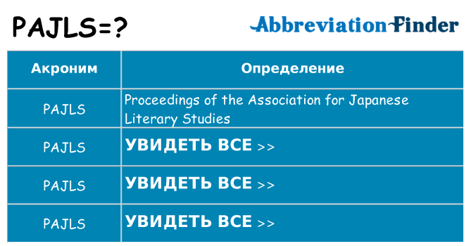 Что означает аббревиатура pajls