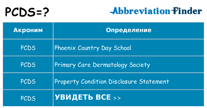 Что означает аббревиатура pcds