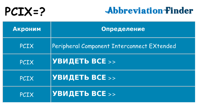 Что означает аббревиатура pcix