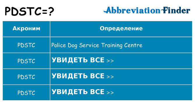 Что означает аббревиатура pdstc