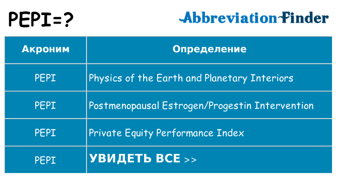 Что означает аббревиатура pepi