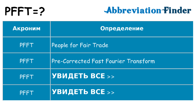 Что означает аббревиатура pfft