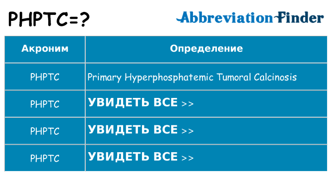 Что означает аббревиатура phptc